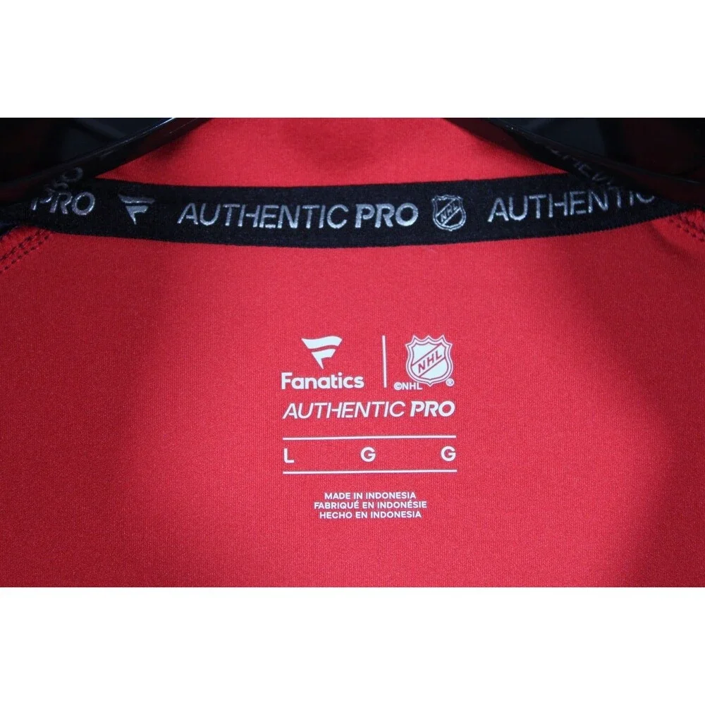 Fanatics Authentic Pro Florida Panthers 1/4 Zip Pullover Mens Large Red Navy NHL